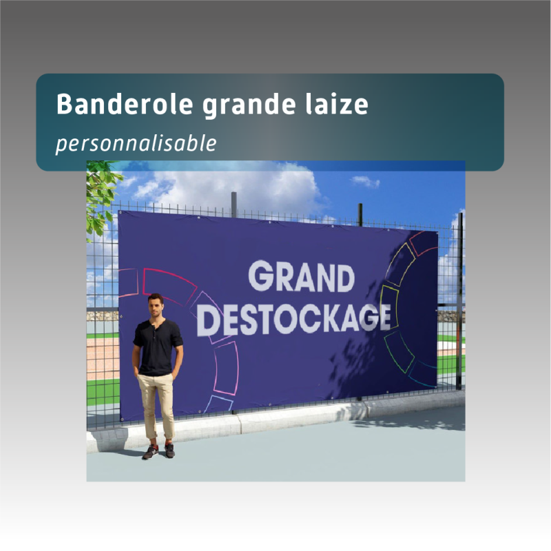 Banderole grande laize personnalisable 230 g/m² anti-feu B1 – 10 tailles disponibles